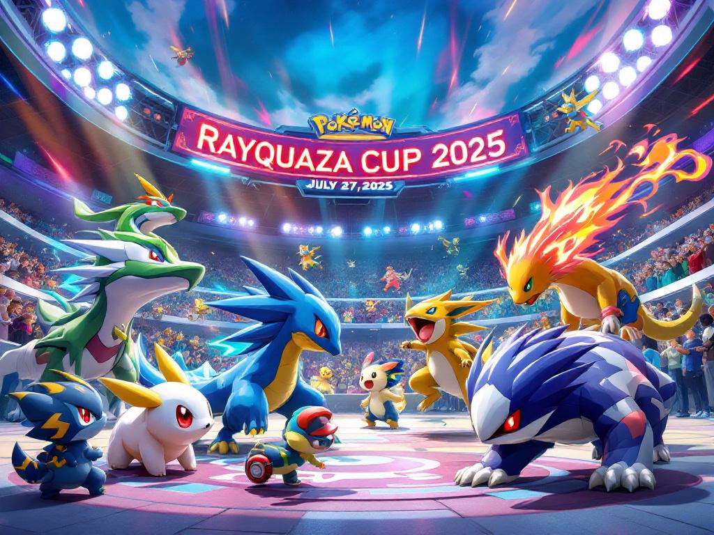 Sur cette image on peut apercevoir plusieurs équipes entrain de s'entrainer pour le tournois de Pokemon