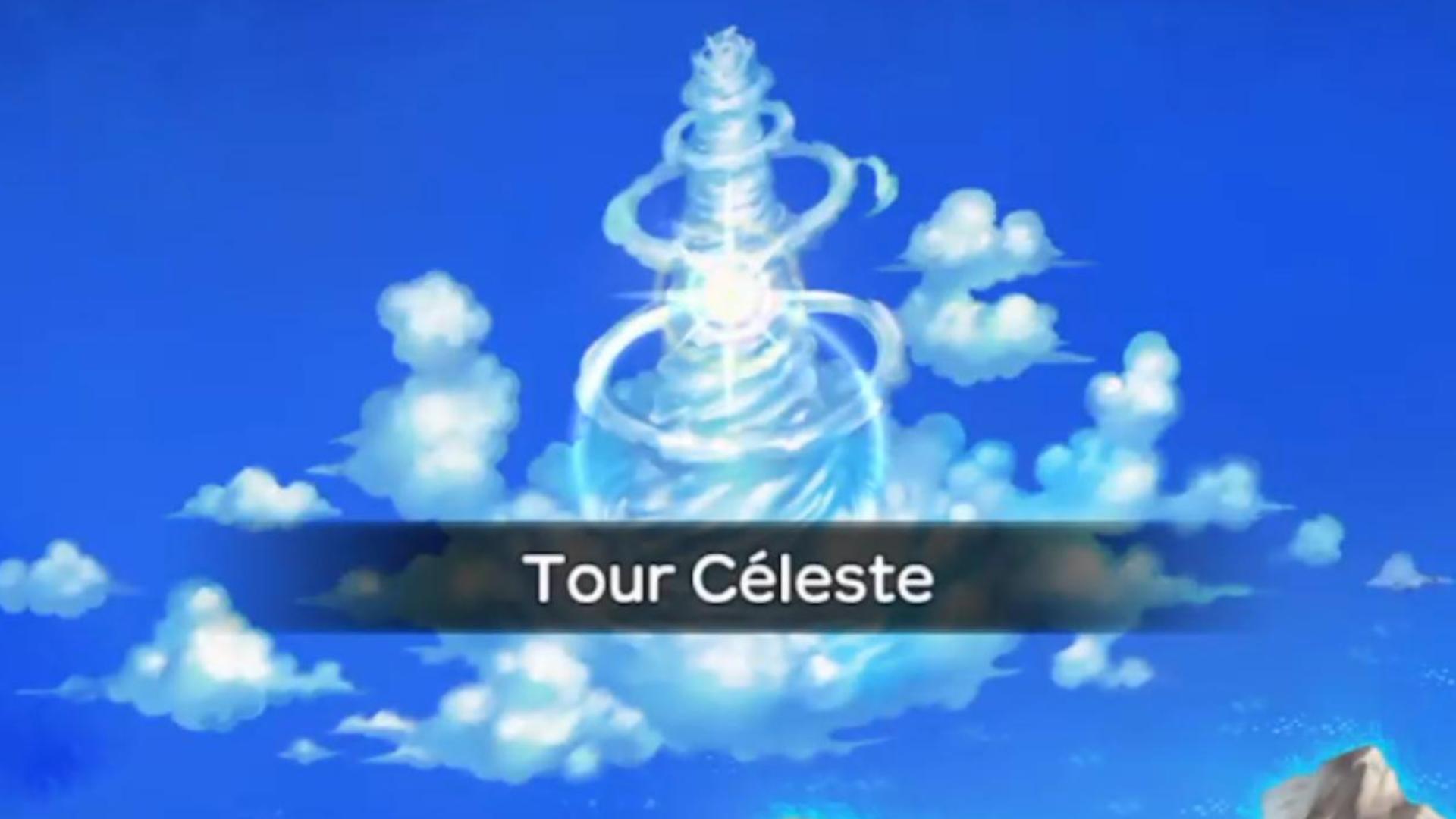 Sur cette image on peut apercevoir la tour celeste ou il se trouve un pokemon légendaire difficile à vaincre.