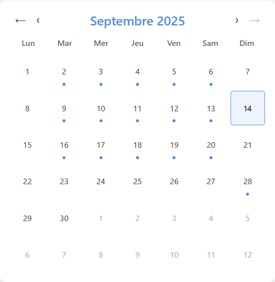 Sur cette image, je vous montre le nouveau moyens d'avoir les informationS sur le calendier pour les lives et les vidéos.