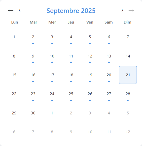Sur cette image, je vous montre le nouveau moyens d'avoir les informationS sur le calendier pour les lives et les vidéos.