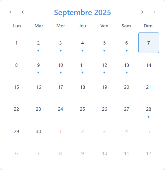Sur cette image, je vous montre le nouveau moyens d'avoir les informationS sur le calendier pour les lives et les vidéos.