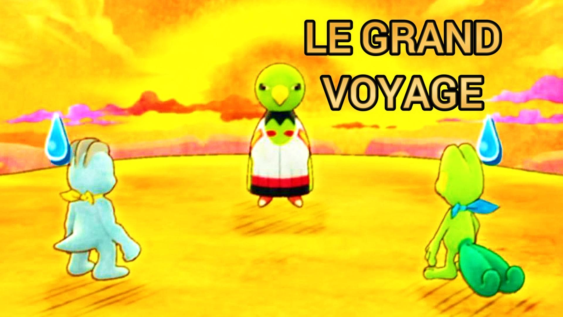 Des pokemon entrain de discuter de stratégie pour attiendre le sommet.