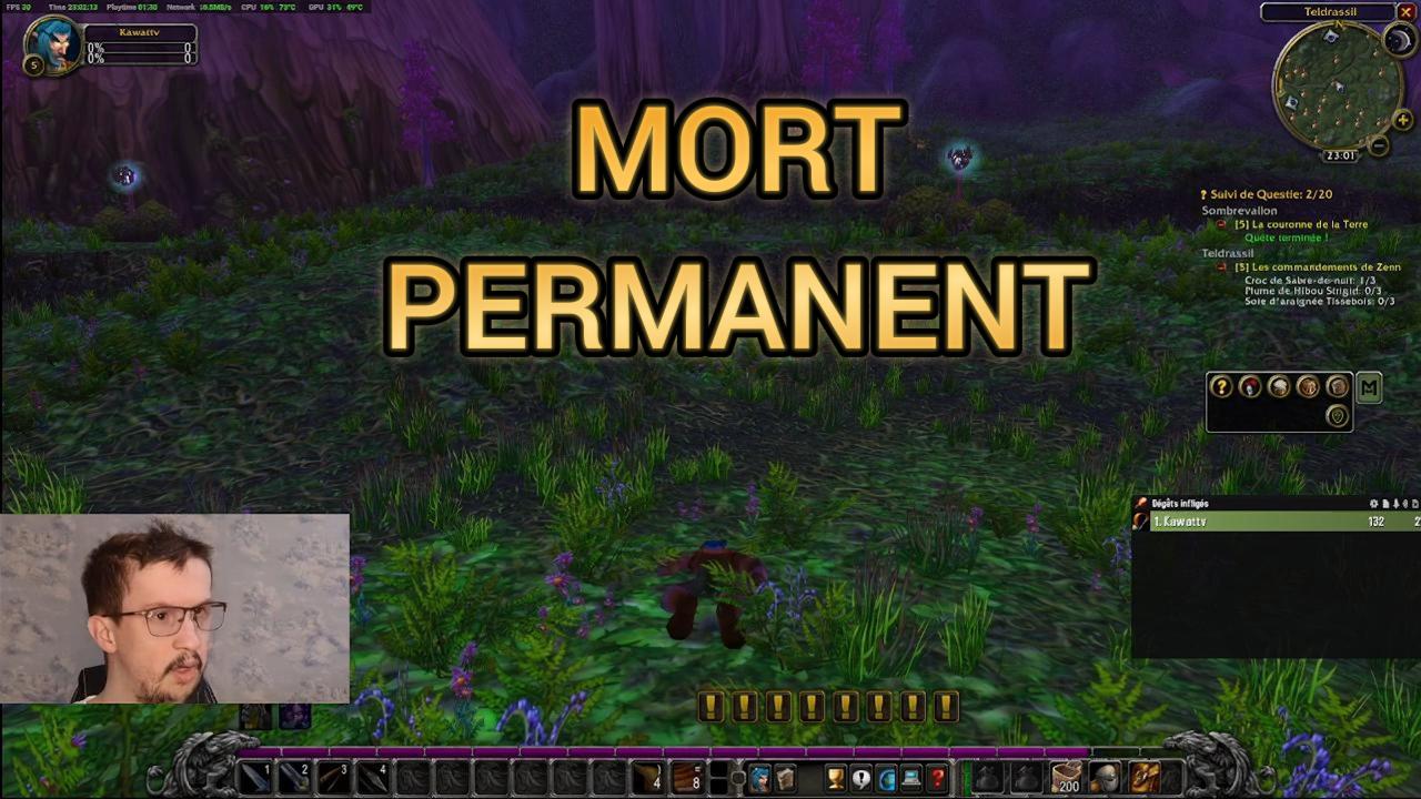 Sur cette image on peut apercevoir un personnage mort dans la forêt et cette mort est permanente